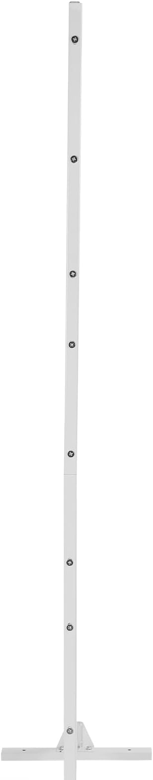 75" H×35" W Decorative Outdoor Privacy Screen with Stand, Outdoor Decor Privacy Fence Screen Metal Fence Panels, Free Standing Metal Divider for Patio Lawn Deck (White-Street)