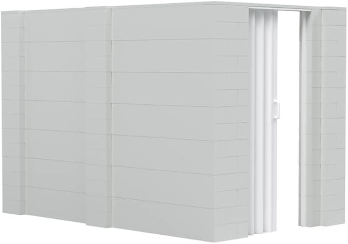 EverBlock 6’ x 10’ x 7’ L-Shaped Wall Kit with Accordion Door | 3’ x 7’ Doorway | Modular Building Blocks | Wall Display | Room Divider & Partition | Reusable | Indoor & Outdoor Use