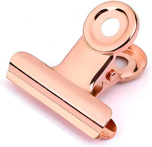 Coideal Bulldog Paper Clips Rose Gold, 20 Pcs 2 Inch Large Metal Binder Hinge Clip for Office, Food Bags, Pictures Photos, Art Crafts (50 mm)