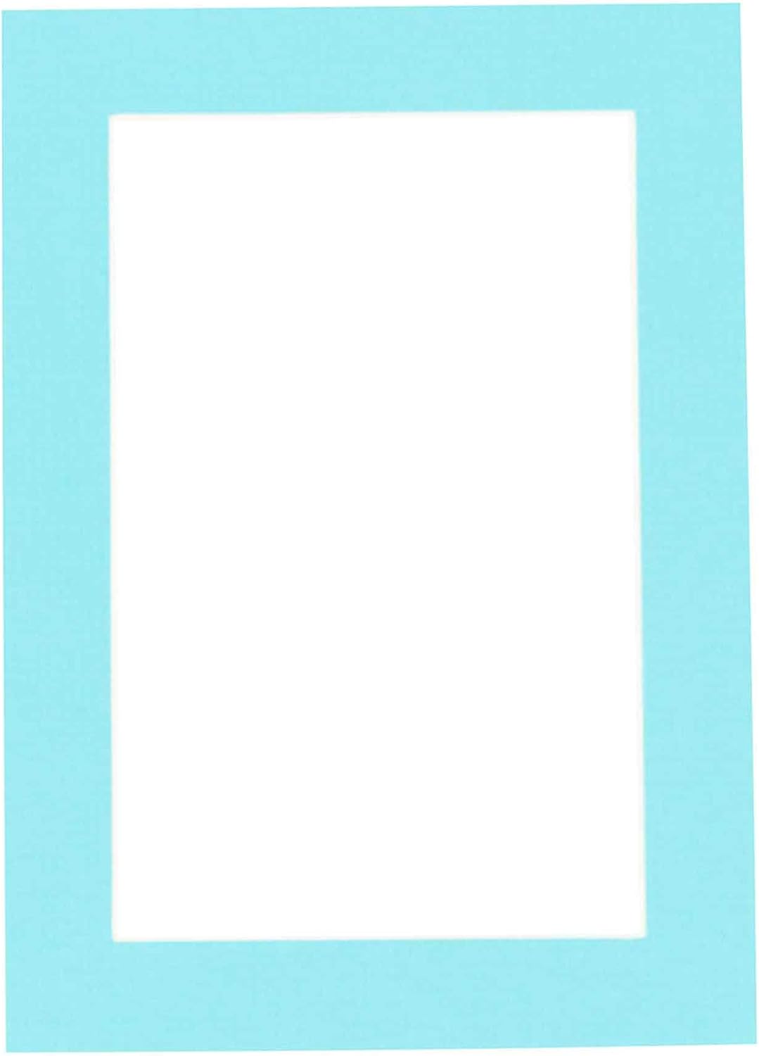 Pack of Ten 11x14 Mats Bevel Cut for 8.5x11 Photos - Acid Free Aquamarine Blue Precut Matboards for Pictures, Photos, Framing - 4-ply Thickness