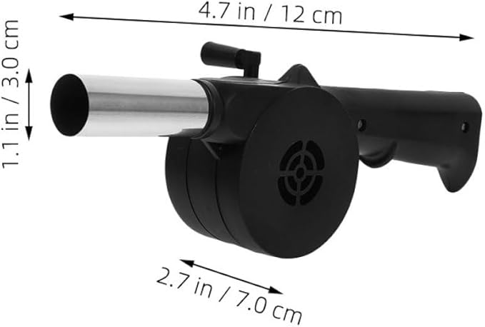 Manual Bbq Air Blower Hand Crank Fan Portable Campfire Bellows for Outdoor Grilling and Camping Fire Pits Black Metal Handheld Grill Accessory
