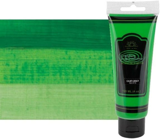 Creative Inspirations Acrylic Paint - Light Green - 120 mL Tube - Smooth & Creamy Consistency, Vibrant Pigmentation, Great Coverage for Artists - Clean Up with Soap & Water