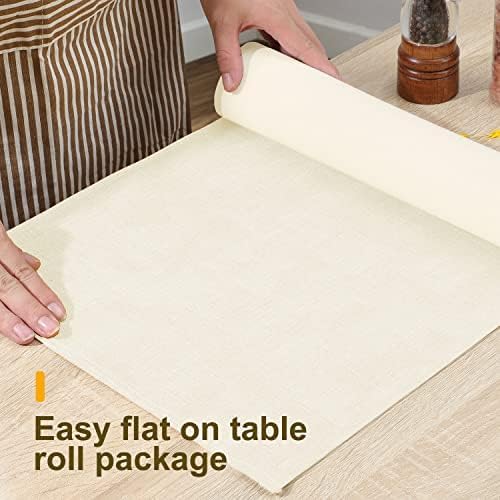 Wipeable Table Runner, Thick Farmhouse Dresser Runner, Rustic Indoor/Outdoor (36'', White)