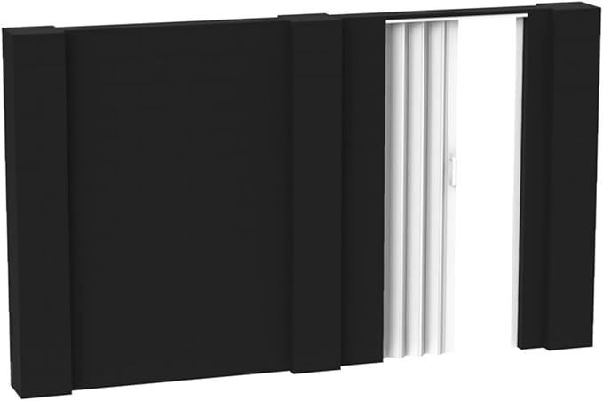 EverBlock 12’ x 7’ Wall Kit with Accordion Door | 3’ x 7’ Doorway | Modular Building Blocks | Wall Display System | Room Divider & Partition | Easy to Connect & Reuse | Indoor & Outdoor Use | Black