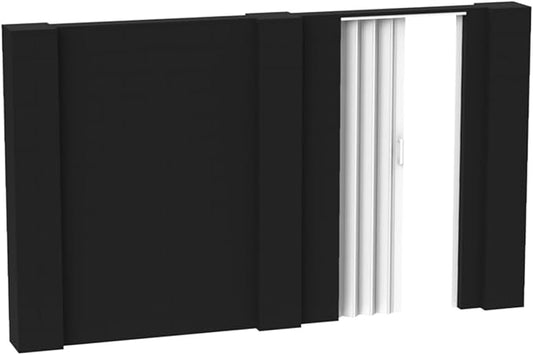 EverBlock 12’ x 7’ Wall Kit with Accordion Door | 3’ x 7’ Doorway | Modular Building Blocks | Wall Display System | Room Divider & Partition | Easy to Connect & Reuse | Indoor & Outdoor Use | Black