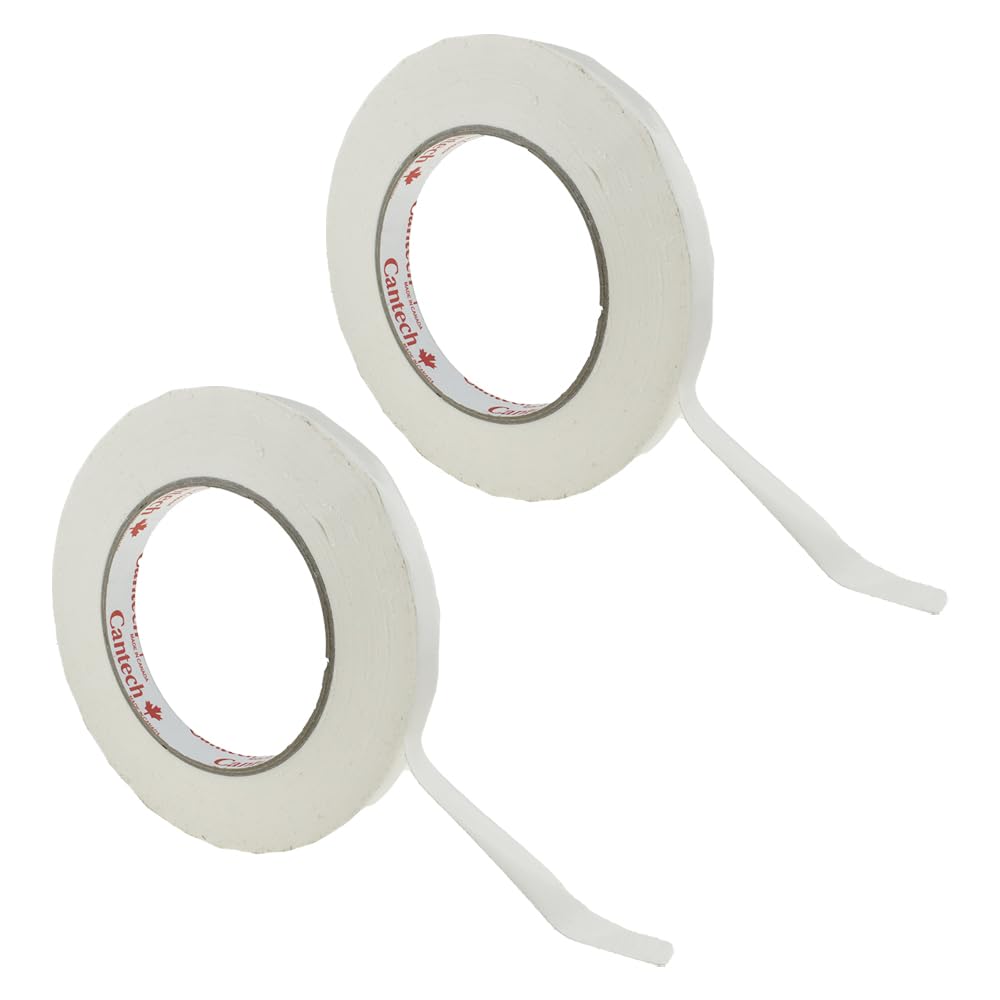 HAHIYO White 0.5Inch Wide Floral Tape, Waterproof Florist Tape Flower Wrap Adhesive Waterproof Decorative Tape for Bouquet Stem Wrapping Flower Arranging and Floral Craft, 2Rolls 200Feet/66Yard Total