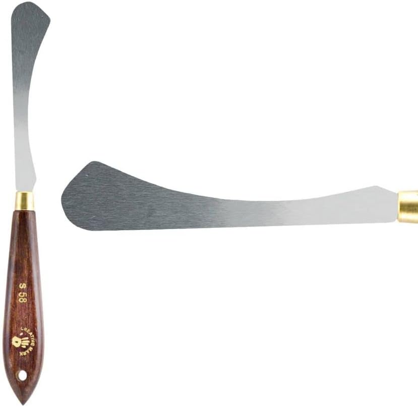 Creative Mark Stainless Steel Palette Knife Painting Tools - Paint Palette with Wooden Handle - Variety of Shapes and Sizes - 58S, 4 in