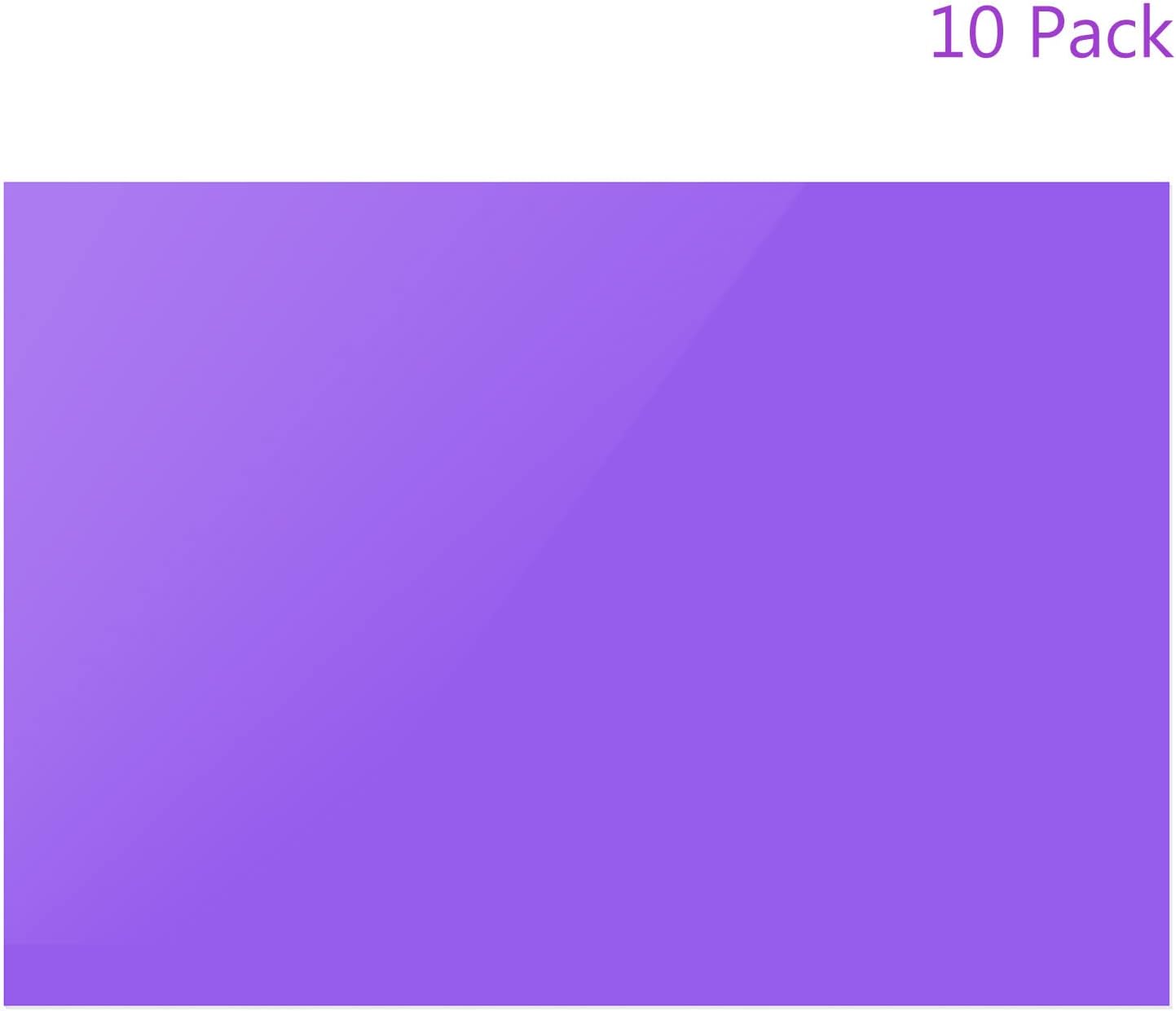 DMiotech 10Pcs Correction Gel Light Filter Overlay Transparent Plastic PVC Sheets Purple for Photo，Film,Video