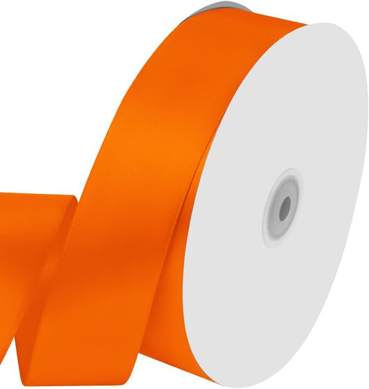 Orange Ribbon 1-1/2" Wide x 100 Yards, Orange Ribbon for Gift Wrapping, Halloween, Christmas, Wedding, Thanksgiving, Easter