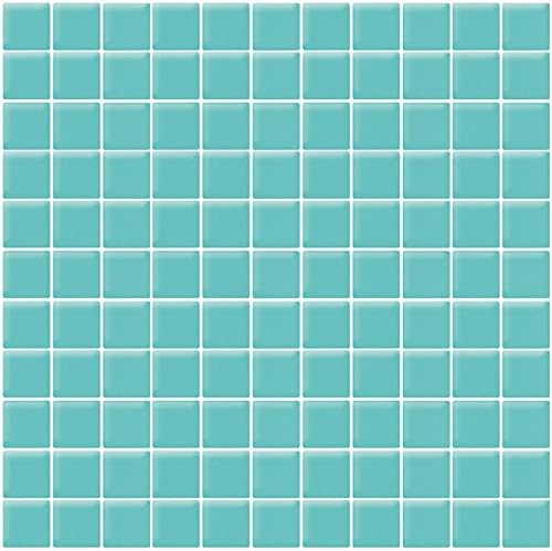 1"x1" Aqua Matte Finished Glass Mosaic Tile (Sample Swatch- 5"x4")