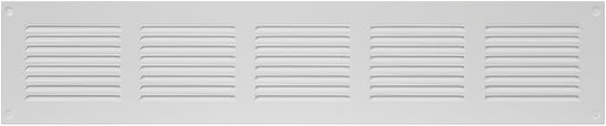 Repa Market Air Vent Cover 20x4 Inch (Outer Dimensions) White Galvanized Steel Louvered Grill Cover with Mesh Screen/Wall or Ceiling Vent/HVAC Register for Indoor and Outdoor Ventilation