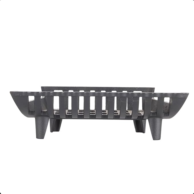 17 inch Fireplace Grate Heavy Duty, Cast Iron Fire Grate - 17" W x 11.5" D x 7" H