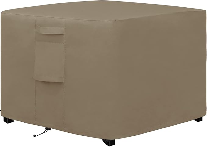Easy-Going Outdoor Fire Pit Cover Square 36" Lx36 Wx24 H, Durable Outdoor Gas Firepit Cover, Waterproof and Weatherproof Cover for Fire Pit, Camel