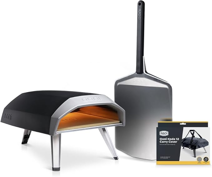 Ooni Koda 12 Portable Gas Pizza Oven Bundle - 12" Pizza Peel and Koda 12 Carry Cover