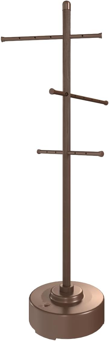 Milliard Pool Towel Rack Outdoor Freestanding Spa Towel Tree, Made from Weather Resistant Metal and Plastic – 65 inches x 25 inches– Brown