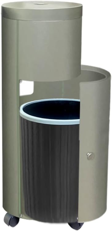 Zahari Home Stainless Steel Floor Stand Wipe Dispenser with Built-in Trash Can. Perfect for Gyms, Schools, Offices. Easy to Move with 360 Rotatable Wheels, Nickel