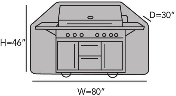 Covermates Grill Cover - Weather Resistant Outdoor Cover, Heavy Duty BBQ Covers for Large Outdoor Kitchen, Elite 300D Polyester, 80 Inch, Charcoal