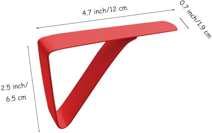 Large Tablecloth Clips Stainless Steel Rust Proof Table Cloth Clips Table Clips for Home, Restaurants, Picnic, Party, Dining Tables - Fits Up to 2.6 Inch Thick Tables 4Pcs Red