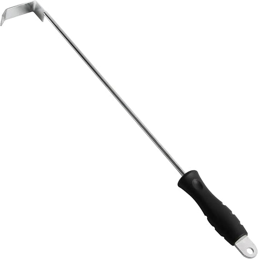 BBQ Ash Tool for Big Green Egg Stainless Steel Ash Tool Poker for Kamado Joe Charcoal Smoker Wood Burning Stove Ash Rake,Ash Tool for Other Charcoal Grills Corner Cleaner Accessories 17.5"