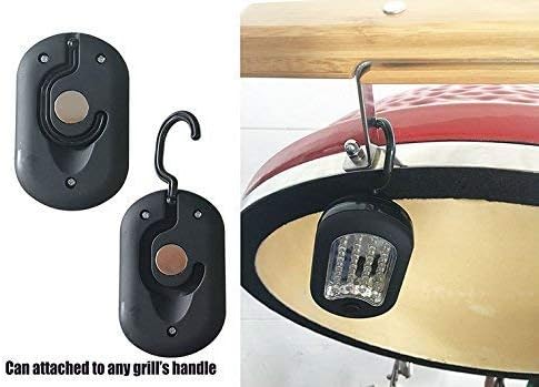 Big Green Egg LED Grill Light - 24 Ultra-Bright LED Barbecue Lamp for Big Green Egg Models (9" Handle) - Battery Powered