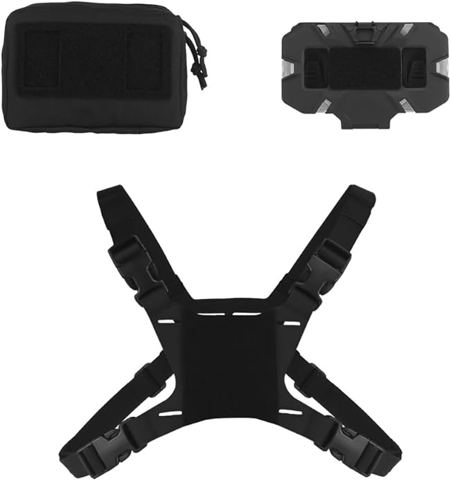 FoldPanel Tactical Chest Vest Pouch Set, Chest Rig Phone Mount as 4.7-6.7" Phone Plate Carrier Accessory with Pouch Cover