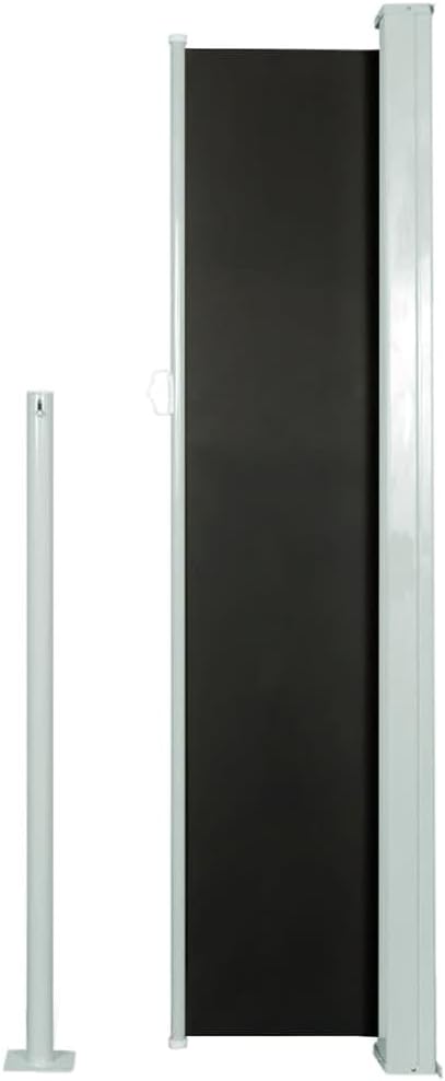 YAFF Retractable Outdoor Folding Privacy Divider, Water & UV Resistant Sun Shade Privacy Wind Screen for Garden, Backyard, Balcony, Terrace 55.1"x118.1"Black (13.75lbs)