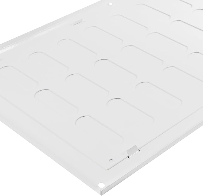 Repa Market 16" x 8" Inch (Outer Dimensions) White Adjustable Air Vent Cover - Galvanized Steel HVAC Air Vent Register - Heating, Cooling Toe Kick Vent Cover - Wall, Ceiling Return, Intake Air Grille