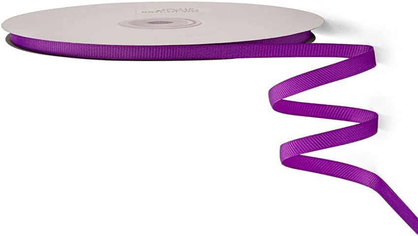 LIUYAXI 1/4" X 50 Yards Solid Purple Grosgrain Ribbon, Perfect for Crafts, Wedding Decor, DIY Hair Accessories, Sewing, Gift Package Wrapping and More