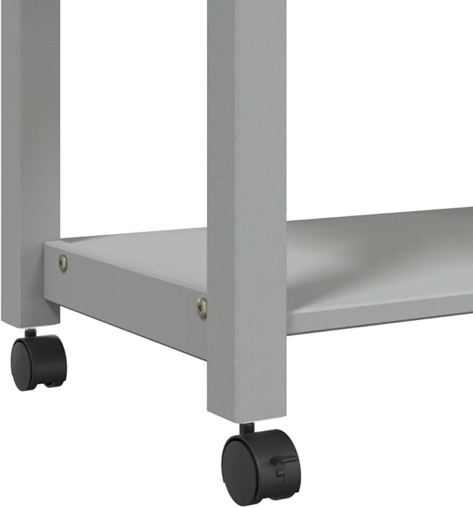 Kitchen Trolley Monza Rolling Kitchen Island Cart with Storage, Portable Dining Room Serving Utility Carts, Gray 33.1" x 15.7" x 35.4" Solid Wood Pine KH78A