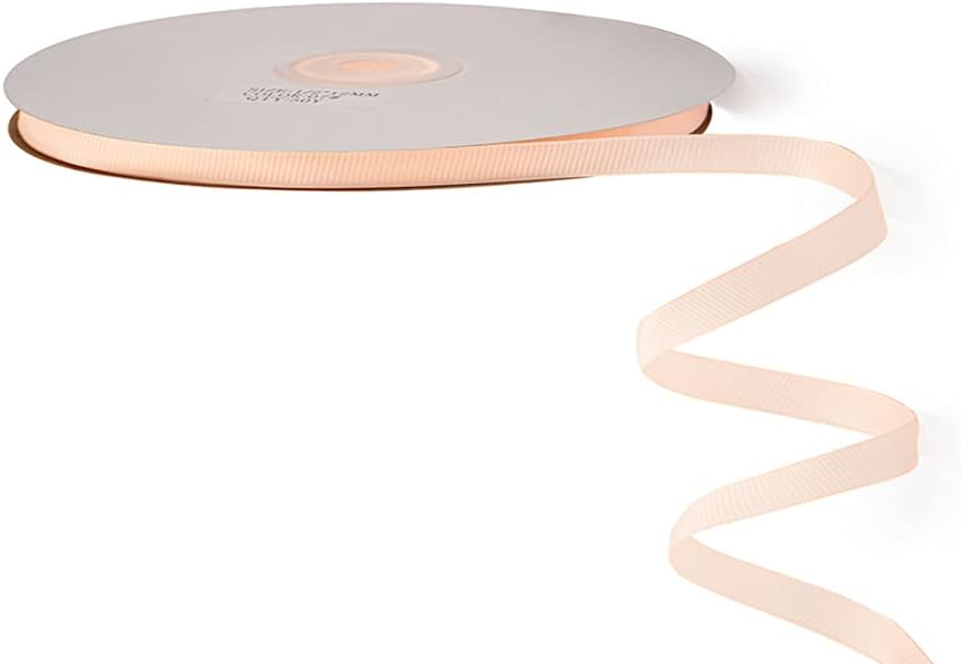 LIUYAXI 1/4" X 50 Yards Solid Peach Grosgrain Ribbon, Perfect for Crafts, Wedding Decor, DIY Hair Accessories, Sewing, Gift Package Wrapping and More