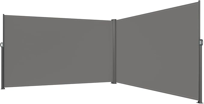 VEVOR Retractable Side Awning, UV 50 71''x 236'' Full Aluminum Rust-Proof Patio Sunshine Screen, 280 g Thicken Privacy Divider & Wind Screen for Courtyard, Balcony, Roof Terraces and Pools, Gray