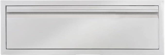 Extra-Larger 30" W Outdoor Kitchen Drawer Stainless Steel BBQ Single Drawer w/Divider Flush Mount for Outdoor Kitchen Island(Overall Size:30" W x 10" H x 23" D inch)