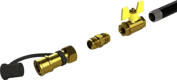 HALO Elite Griddle Natural Gas Conversion Kit (Compatible with 1B, 2B, 3B, 4B Models) | Wrenches, Hose Assembly | 10ft Solid Rubber Hose & Brass Construction | HZ-3001-B