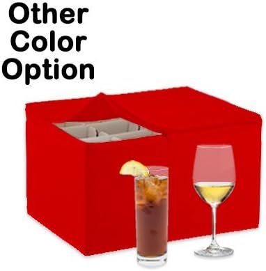 LAMINET Quilted Wine Glass Storage Case - Holds Up to 12 Wine Glass/Tall/Stemware Glasses - WHITE