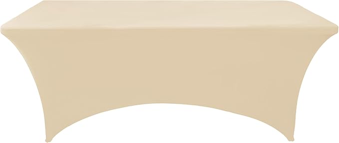 6-Pack 6ft Spandex Table Covers for Rectangle Standard Folding Tables - Wrinkle Resistant Stretch Tablecloths - Ultimate Fitted Table Protector for Parties, Trade Shows, Wedding