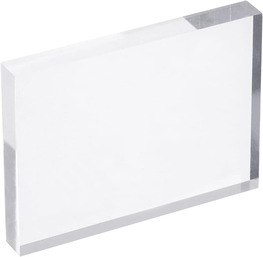 PATIKIL Acrylic Stamp Block, 1 Pack Clear Stamping Block with Grid Lines Decorative Mounting Blocks Set Rectangle for Scrapbooking DIY Crafts Cards Making