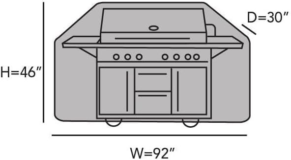 Covermates Grill Cover - Weather Resistant Outdoor Cover, Heavy Duty BBQ Covers for Large Outdoor Kitchen, Ultima 600D Polyester, 92 Inch, Ripstop Black