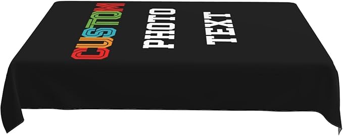 Custom Rectangle Table Cloth, Add Your Own Photo Logo Text, Personalized Tablecloth, Customizable Oil Proof Wipeable Table Cover for Wedding, Party, Restaurant, Outdoor, Picnic, 60x90in