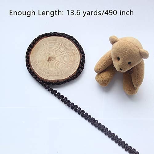 BEL AVENIR Braid Trim 1/2 inch 13.6 Yards French Gimp Basic Sewing Polyester DIY Crafts Costume Home Decorative (Black)