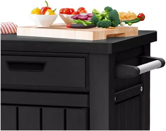 Outdoor Grill Table, Entertainment, and Storage Table with Drawers in Graphite Gray is a Versatile and Stylish Addition to Any Outdoor Space.