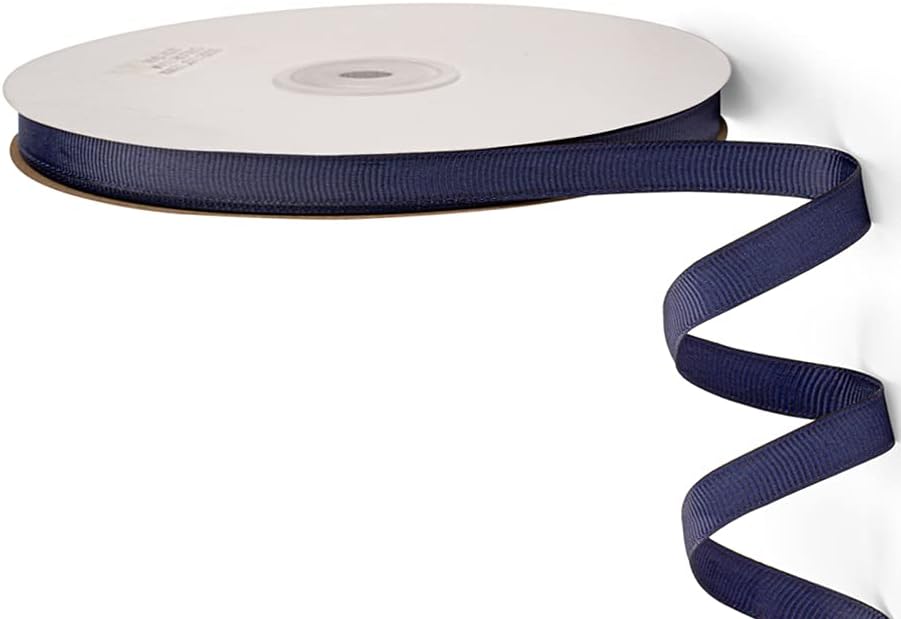 LIUYAXI 3/8" X 50 Yards Solid Navy Blue Grosgrain Ribbon, Perfect for Crafts, Wedding Decor, DIY Hair Accessories, Sewing, Gift Package Wrapping and More