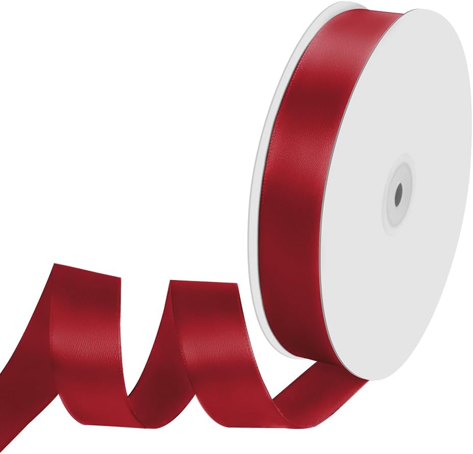 1" Width x 100 Yards Satin Ribbon, Scarlet Ribbon Perfect for DIY Craft, Bows, Gift Wrapping, Flower Bouquet, Valentine's Day, Christmas and Party Decoration