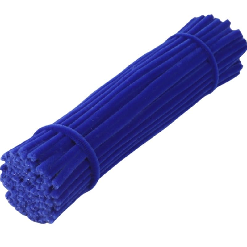 100 Pieces Pipe Cleaners Chenille Stem, Royal Blue Pipe Cleaners Set for Pipe Cleaners DIY Arts Crafts Decorations, Chenille Stems Pipe Cleaners (Royal Blue)