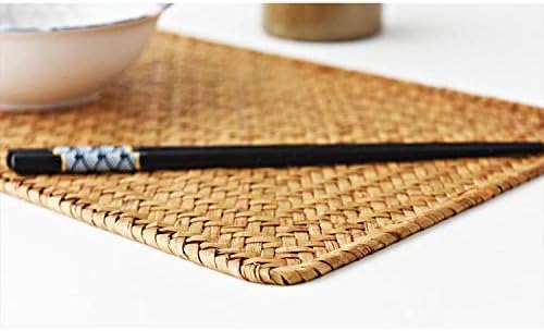 12 Pack Rectangular Woven Placemats, Rattan Wicker Table Mats, 17" x 12", Natural Seagrass Place Mats for Dining Table