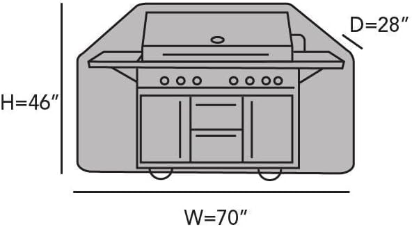 Covermates Grill Cover - Weather Resistant Outdoor Cover, Heavy Duty BBQ Covers for Large Outdoor Kitchen, Elite 300D Polyester, 70 Inch, Charcoal