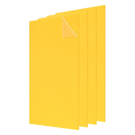 uxcell 4Pcs Acrylic Sheets 12x6 Inch Acrylic Panel 1/8 Inch-3mm Plastic Board for Picture Frames Sign Holders DIY Display Projects Craft, Yellow