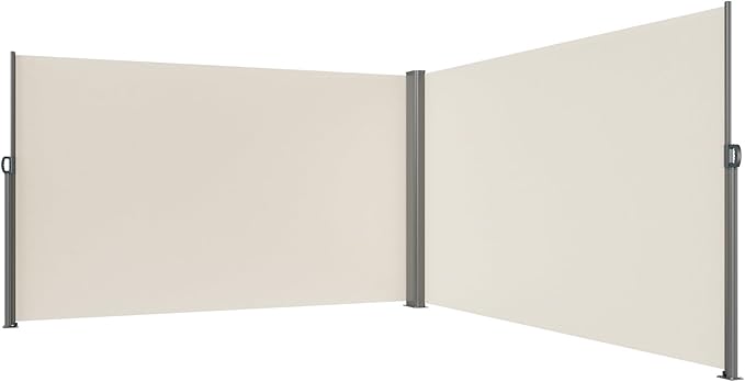 VEVOR Retractable Side Awning, UV 50 71''x236'' Rugged Full Aluminum Rust-Proof Side Awning Patio Sunshine Privacy Divider, 280 g Thicken Wind Screen, for Courtyard, Roof Terraces Pools, Beige