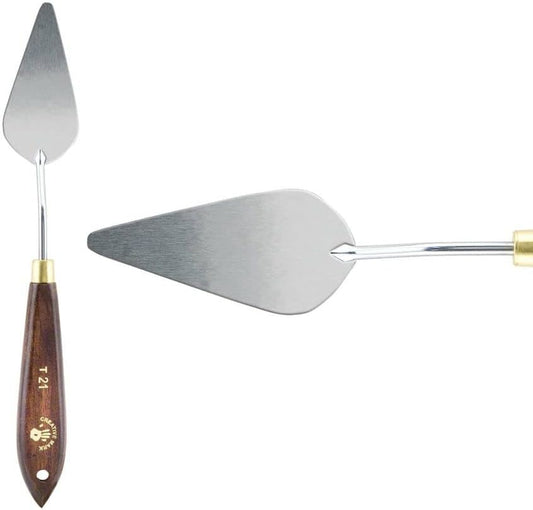 Creative Mark Stainless Steel Palette Knife Painting Tools - Paint Palette with Wooden Handle - Variety of Shapes and Sizes - 21T, 2-3/4 in