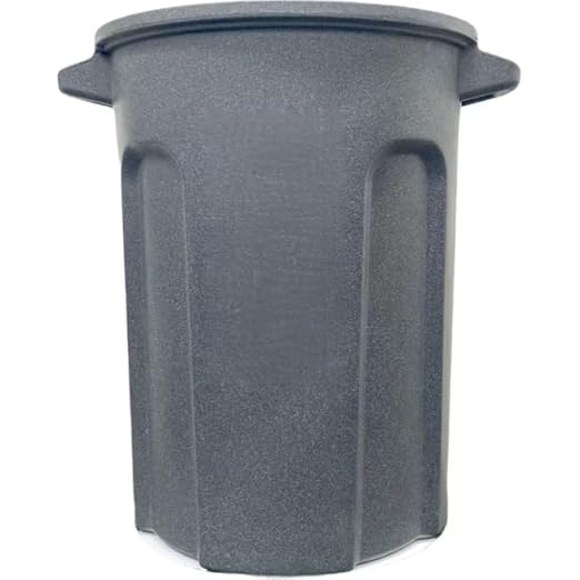 20 Gallon Dark Gray Outdoor Lidless Trash Can – Heavy Duty Resin Waste Container for Yard, Garage, Shop & Commercial Use, Durable Weather-Resistant Design for Daily Trash and Debris Disposal
