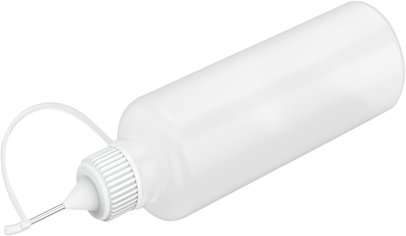 12 Pcs 4 Ounce Needle Tip Glue Bottle 120ml Plastic Dropper Bottles Multicolor Lid with 2 Pcs Mini Funnel for Small Gluing Projects, Paper Quilling DIY Craft, Acrylic Painting